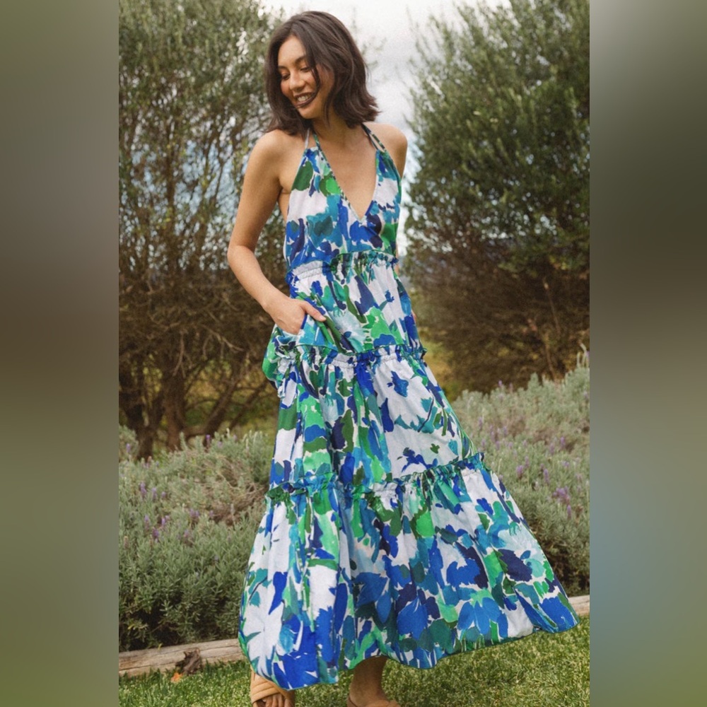 Baiia Viviana Blue and Green Floral Medium Multiway Dress